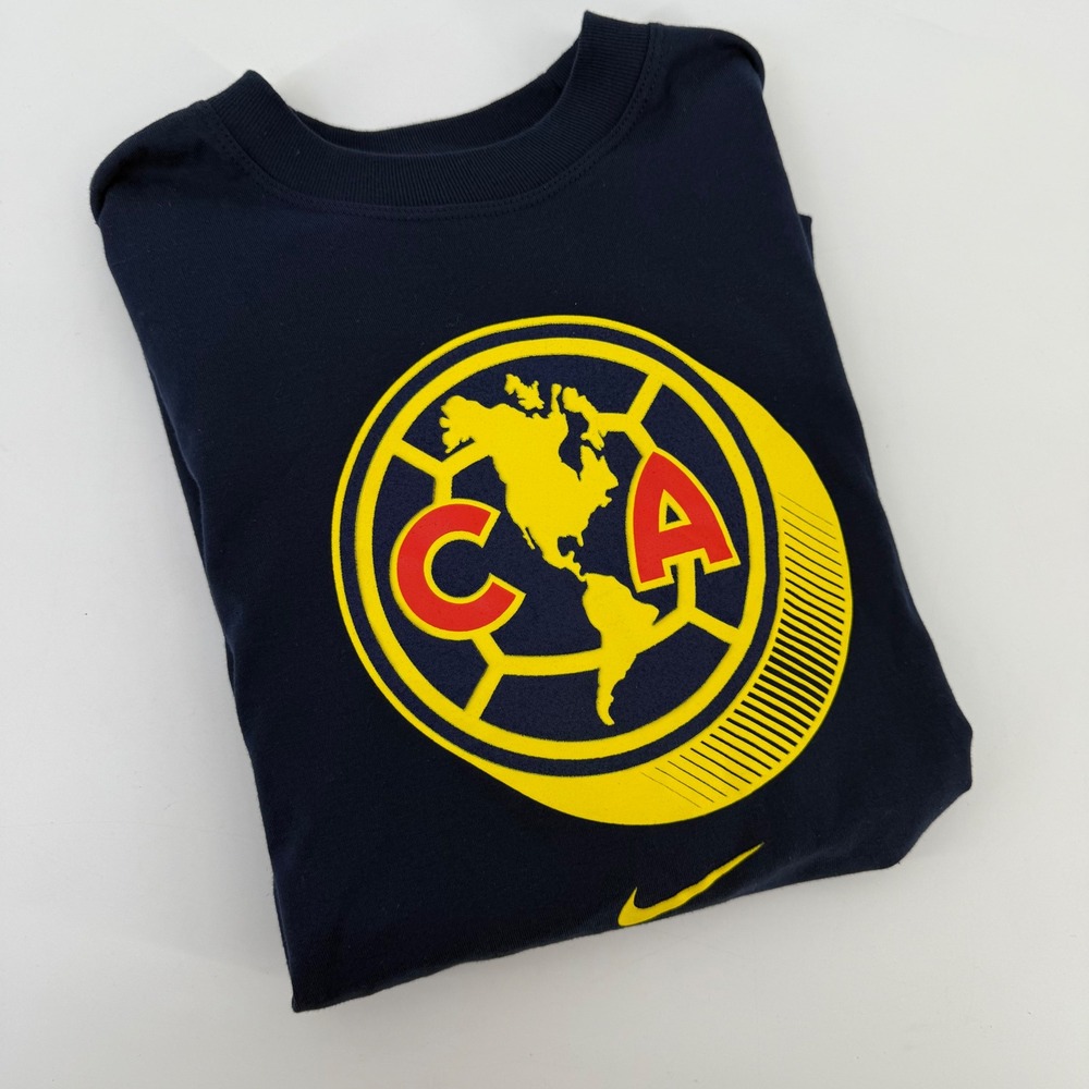 Nike Club America Soccer T Shirt‎ Loose Fit Women's X-Large Navy Blue